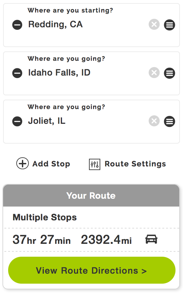 mapquest trip planner